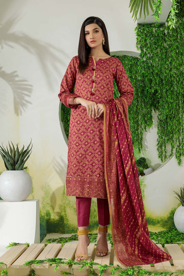 Bonanza Satrangi Red Lawn Suit Rso223p07 Summer Collection 2022 Online Shopping